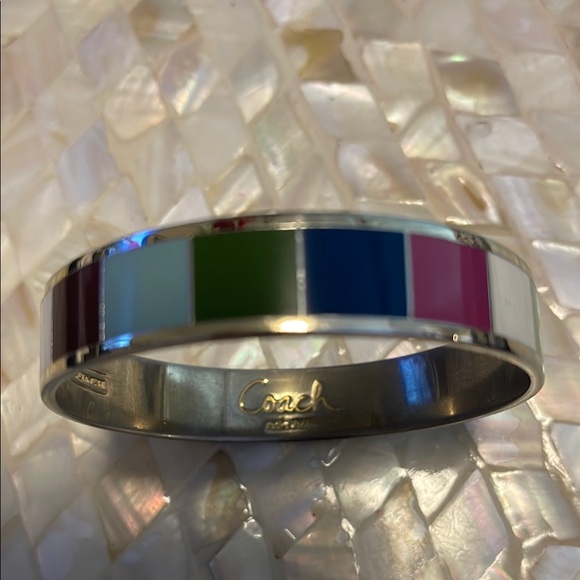 Colorful Coach Legacy Stripe Bangle Bracelet - Picture 5 of 8